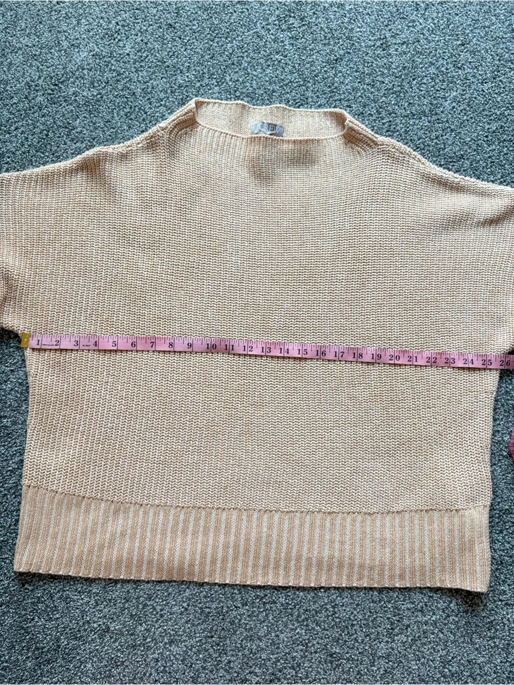 NWT J. Crew Ribbed Funnelneck Sweater in Linen-Cotton Blend Summer 2025 Size XL